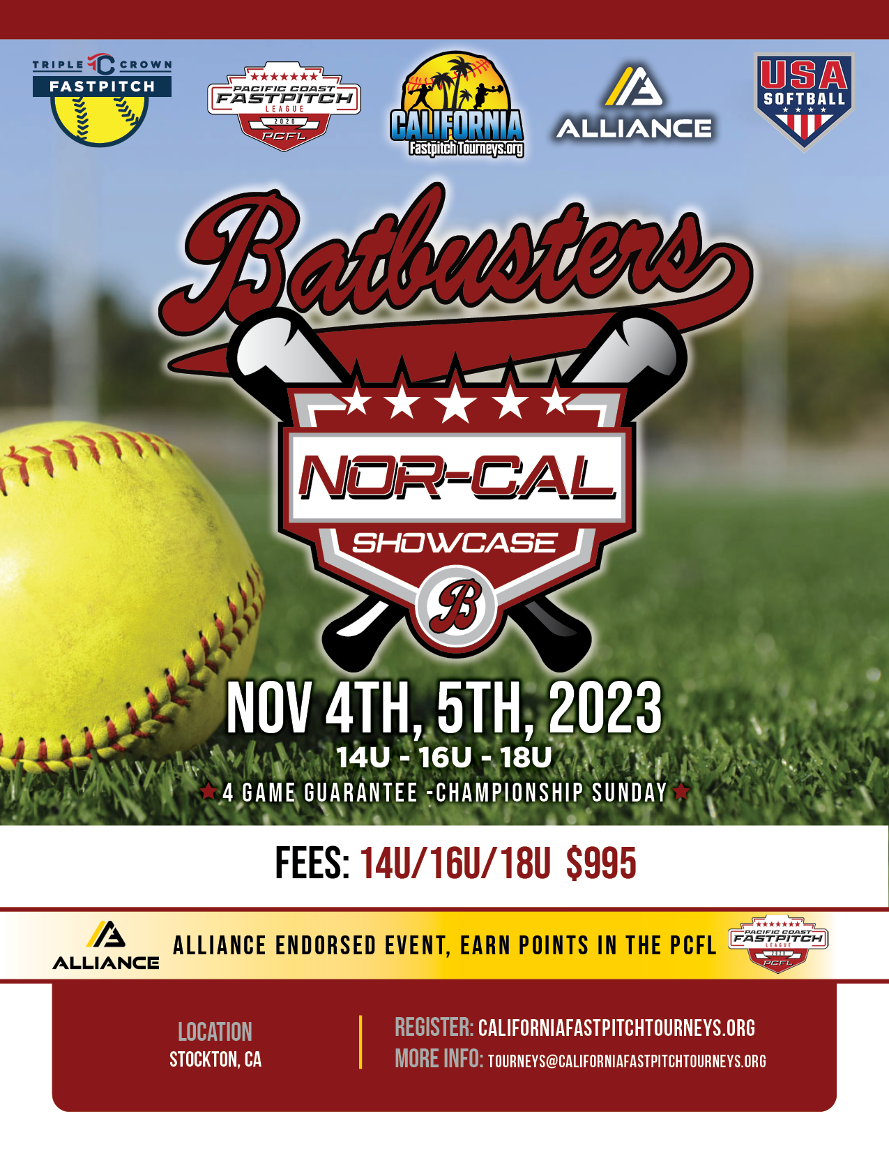 Batbusters NorCal Showcase Flier California Fastpitch Tourneys